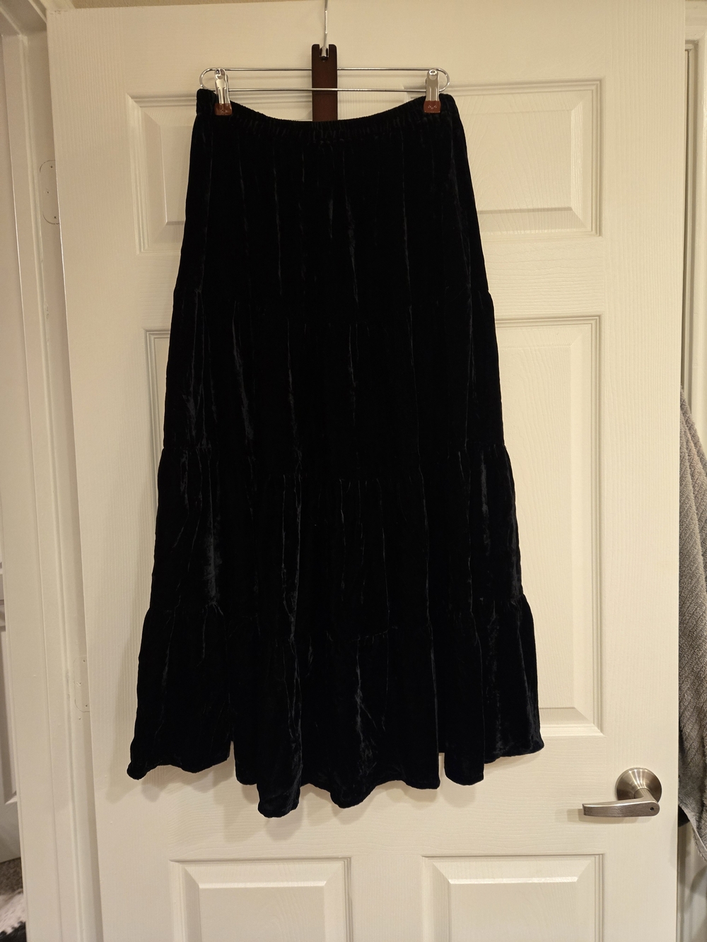 White Stag Black Velvet Tiered Maxi Skirt - Picture 2 of 5